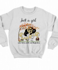 Just A Woman Who Loves Fall And Colorado Buffaloes Peanuts Cartoon T shirt 4