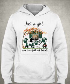 Just A Woman Who Loves Fall And Ohio Bobcats Peanuts Cartoon T shirt 3