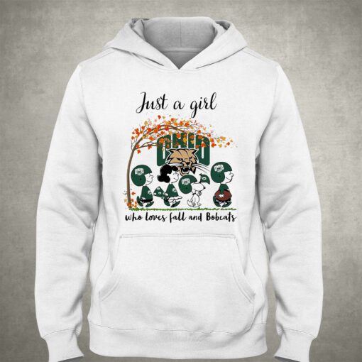 Just A Woman Who Loves Fall And Ohio Bobcats Peanuts Cartoon T-shirt