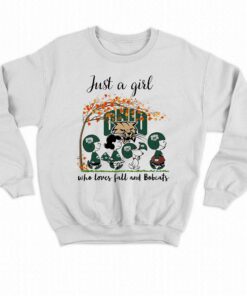 Just A Woman Who Loves Fall And Ohio Bobcats Peanuts Cartoon T shirt 4