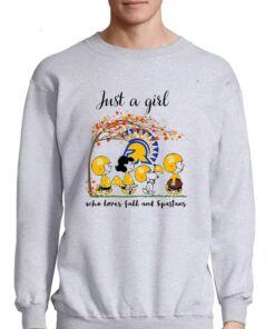 Just A Woman Who Loves Fall And San Jose State Spartans Peanuts Cartoon T shirt 4