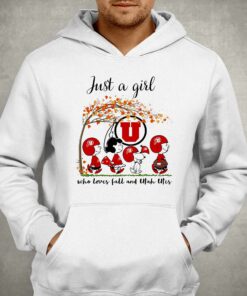 Just A Woman Who Loves Fall And Utah Utes Peanuts Cartoon T-shirt 2 Just A Woman Who Loves Fall And Utah Utes Peanuts Cartoon T shirt 3