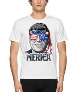 Kennedy Merica 4th Of July President Jfk Men American Flag T-shirt