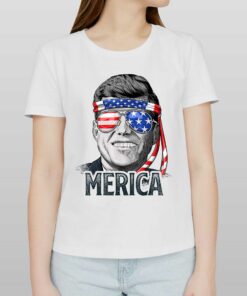Kennedy Merica 4th Of July President Jfk Men American Flag T-shirt