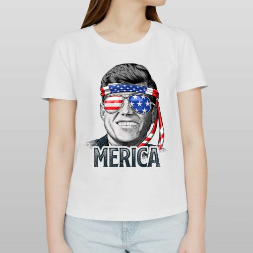 Kennedy Merica 4th Of July President Jfk Men American Flag T-shirt