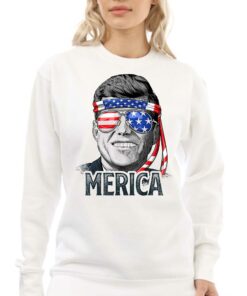 Kennedy Merica 4th Of July President Jfk Men American Flag T shirt 4