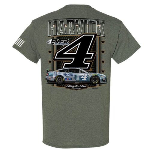 Kevin Harvick Stewart-haas Racing Team Collection Busch Light Military Car T-shirt