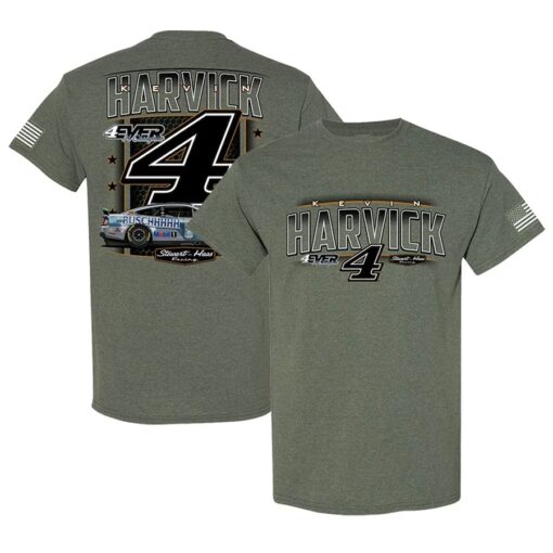 Kevin Harvick Stewart-haas Racing Team Collection Busch Light Military Car T-shirt