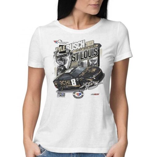 Kyle Busch Checkered Flag Sports 2023 Enjoy Illinois 300 Presented By Ticketsmarter Race Winner T-shirt