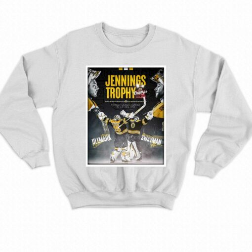 Linus Ullmark And Jeremy Swayman Boston Hockey Jennings Trophy Champs Shirt