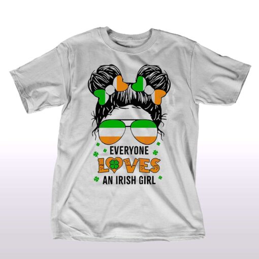 Messy Bun Irish Girl Funny Patricks Day Quote Shirt