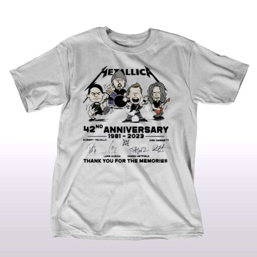 Metallica Chipi 42nd Anniversary 1981 2023 Signature Thank You For The Memories Shirt