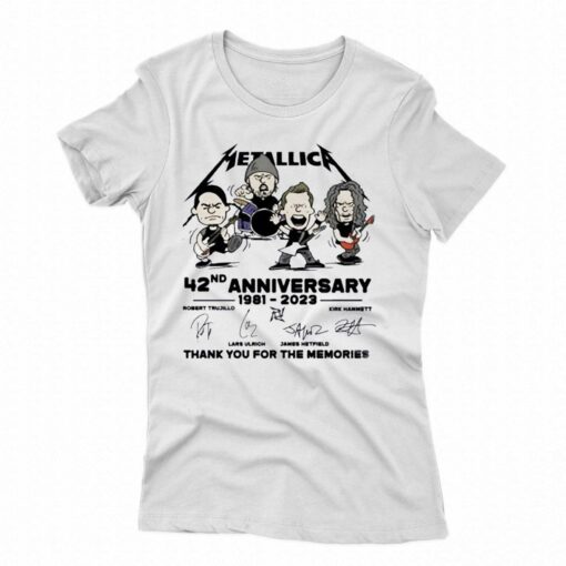 Metallica Chipi 42nd Anniversary 1981 2023 Signature Thank You For The Memories Shirt