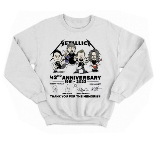 Metallica Chipi 42nd Anniversary 1981 2023 Signature Thank You For The Memories Shirt