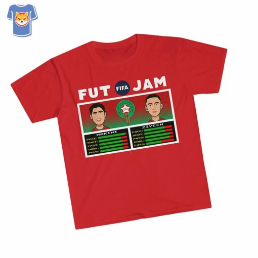 Morroco Achraf Hakimi Hakim Ziyech Nba Jam Style T Shirt