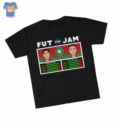 Morroco Achraf Hakimi Hakim Ziyech Nba Jam Style T Shirt