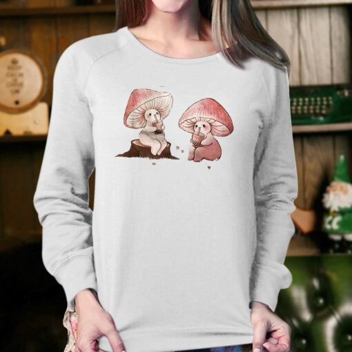 Mushrooms Baby Drinking Milk Tea T-shirt