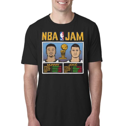 Nba Jam Nikola Jokic And Jamal Murray Denver Nuggets Unisex 2023 Nba Finals Champions Shirt