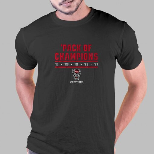 Nc State Wrestling 2023 Pack Of Champions T-shirt