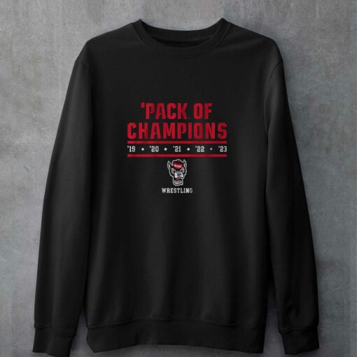 Nc State Wrestling 2023 Pack Of Champions T-shirt