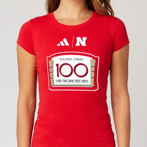 Nebraska Huskers Adidas Memorial Stadium 100th Anniversary Sideline Strategy Fresh T-shirt