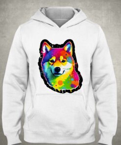Neon Shiba Shimmer Une Aquarelle Vibrante Sticker T shirt 3