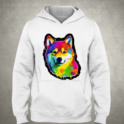 Neon Shiba Shimmer Une Aquarelle Vibrante Sticker T-shirt