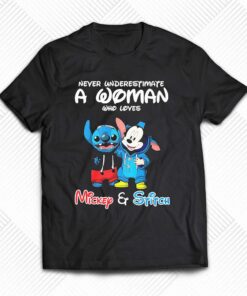 Never Underestimate A Woman Who Loves Mickey And Stitch Shirt