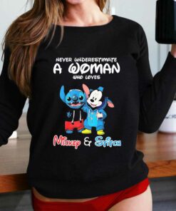 Never Underestimate A Woman Who Loves Mickey And Stitch Shirt