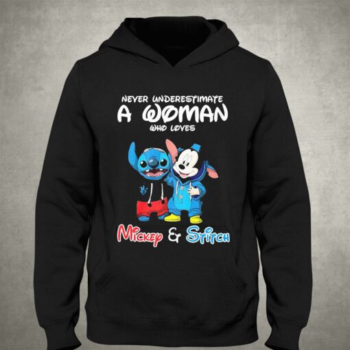 Never Underestimate A Woman Who Loves Mickey And Stitch Shirt