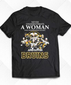Never Underestimate A Woman Who Understand Hockey And Loves Boston Bruins 2023 Signatures Shirt