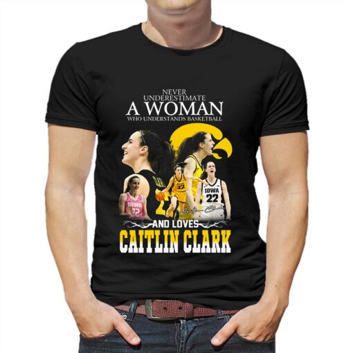 Never Underestimate A Woman Who Understands Basketball And Loves Catlin Clark T-shirt