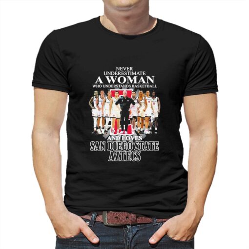 Never Underestimate A Woman Who Understands Basketball Team And Loves San Diego State Aztecs Shirt