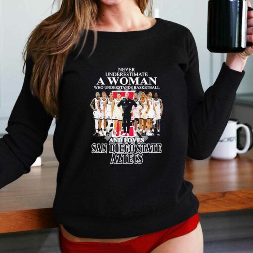 Never Underestimate A Woman Who Understands Basketball Team And Loves San Diego State Aztecs Shirt