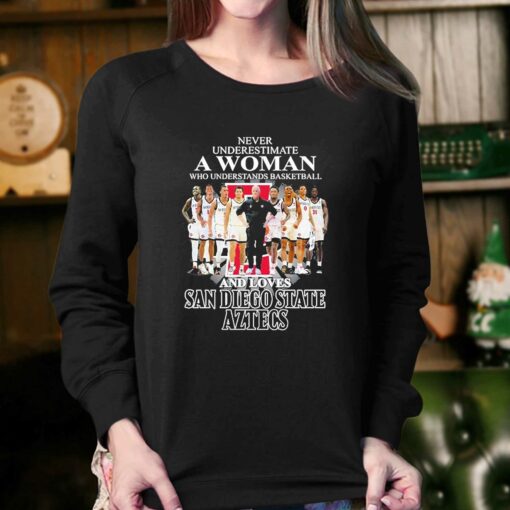 Never Underestimate A Woman Who Understands Basketball Team And Loves San Diego State Aztecs Shirt