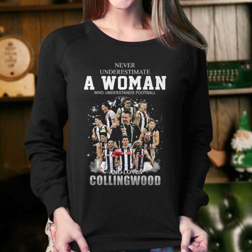 Never Underestimate A Woman Who Understands Football And Love Collingwood T Shirt