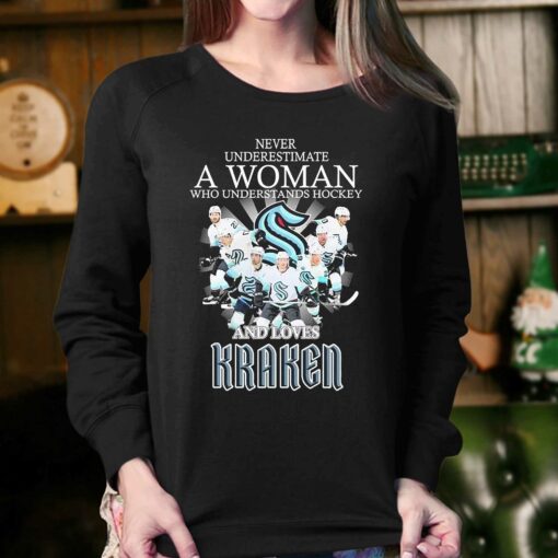 Never Underestimate A Woman Who Understands Hockey And Love Seattle Kraken 2023 Shirt