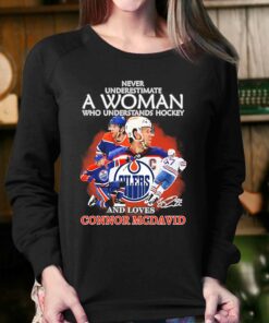 Never Underestimate A Woman Who Understands Hockey And Loves Connor Mcdavid Signature Shirt 4 1