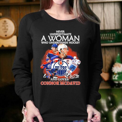 Never Underestimate A Woman Who Understands Hockey And Loves Connor Mcdavid Signature Shirt