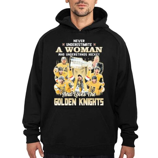 Never Underestimate A Woman Who Understands Hockey And Loves Golden Knights Team Champions Shirt