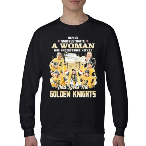 Never Underestimate A Woman Who Understands Hockey And Loves Golden Knights Team Champions Shirt