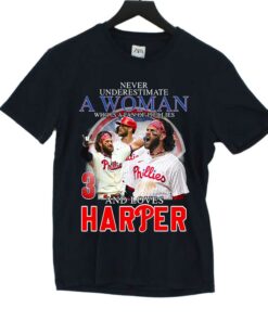 Never Underestimate A Women Who Is A Fan Of Philies And Love Harper T-shirt Never Underestimate A Women Who Is A Fan Of Philies And Love Harper T-shirt