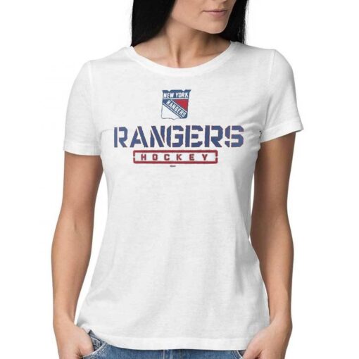 New York Rangers Fanatics Branded Any Name And Number Personalized Evanston Stencil Shirt