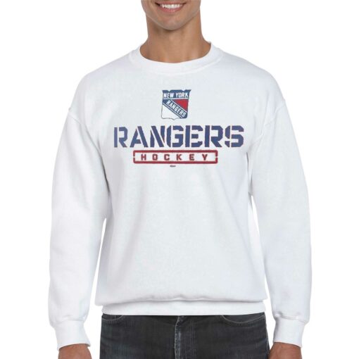 New York Rangers Fanatics Branded Any Name And Number Personalized Evanston Stencil Shirt