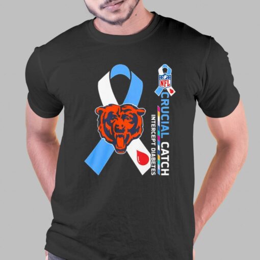 Nfl Chicago Bears Crucial Catch Intercept Diabetes T-shirt