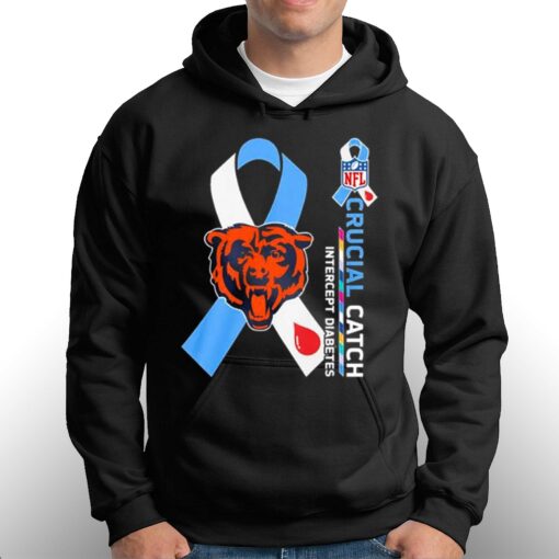 Nfl Chicago Bears Crucial Catch Intercept Diabetes T-shirt