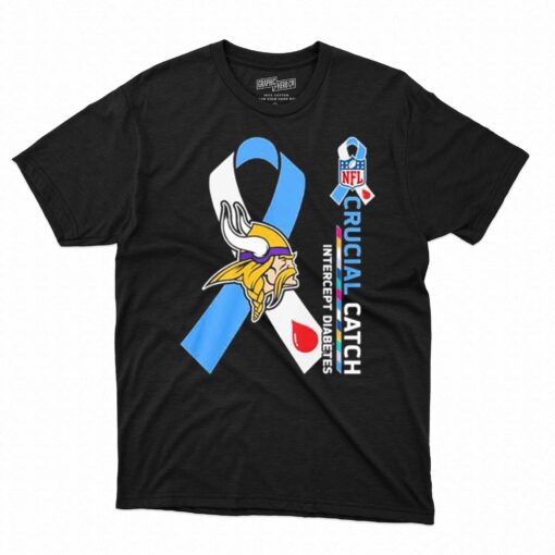 Nfl Minnesota Vikings Crucial Catch Intercept Diabetes T-shirt