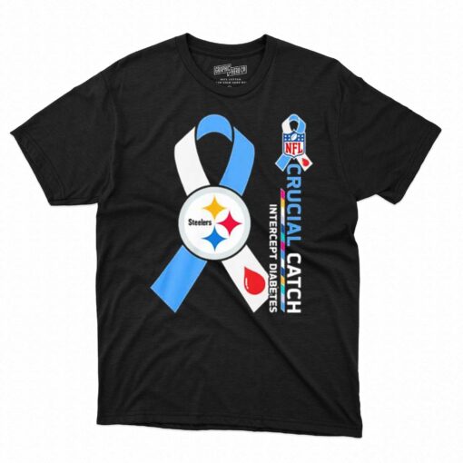 Nfl Pittsburgh Steelers Crucial Catch Intercept Diabetes T-shirt