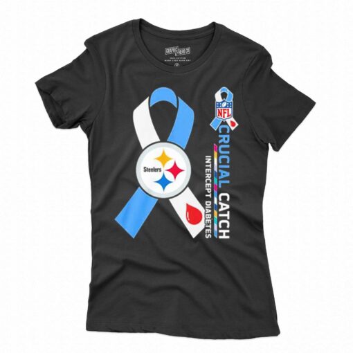 Nfl Pittsburgh Steelers Crucial Catch Intercept Diabetes T-shirt