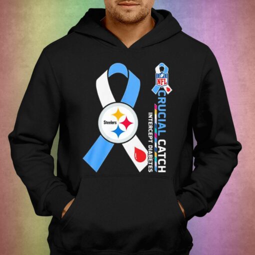 Nfl Pittsburgh Steelers Crucial Catch Intercept Diabetes T-shirt